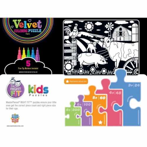 MasterPieces® Farm Velvet Coloring Puzzle Perspective: top