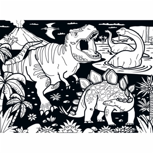 MasterPieces® Kids Dinosaurs Velvet Coloring Puzzle Perspective: top