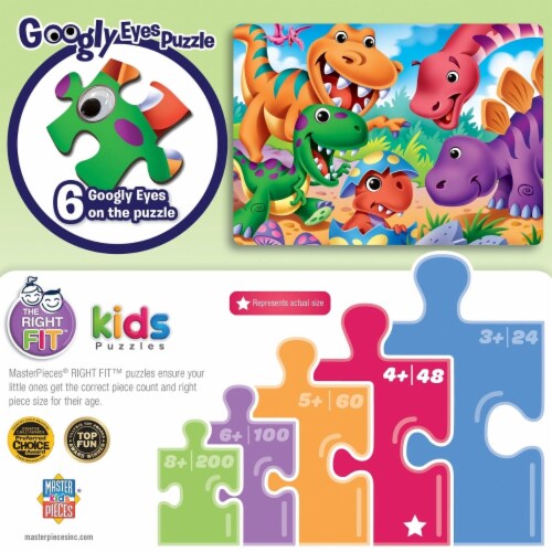 MasterPieces Kids Dinos Googly Eyes Puzzle Perspective: top