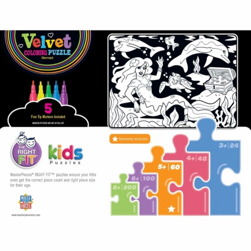 MasterPieces Mermaid Velvet Coloring Puzzle Perspective: top