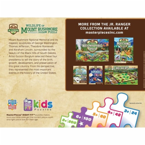 Wildlife of Mount Rushmore 100 Piece Jigsaw Puzzle Perspective: top