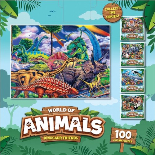 MasterPieces® World of Animals™ Dinosaur Friends Kids Jigsaw Puzzle Perspective: top