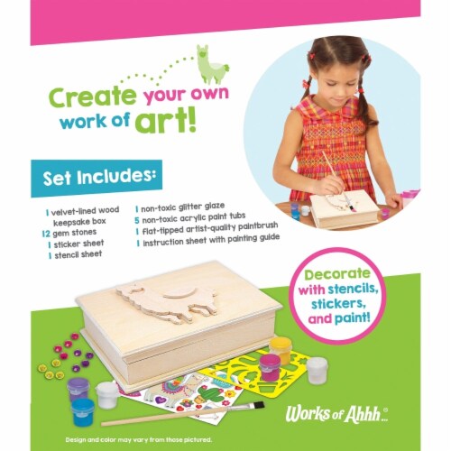 Masterpieces® Works of Ahhh…® Wooden Jewelry Box Craft Kit Perspective: top