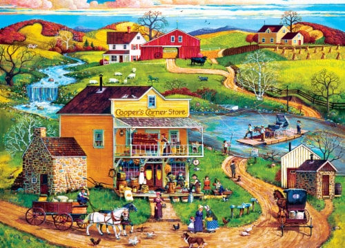 MasterPieces® Americana by Bob Pettes Cooper's Corner EzGrip Puzzle Perspective: top
