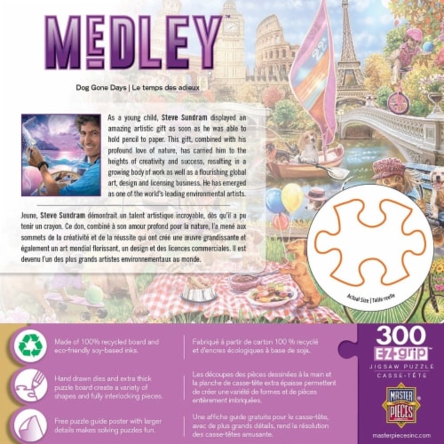 MasterPieces® Medley™ Puzzles Collection Dog Gone Days EZ Grip™ Jigsaw Puzzle Perspective: top