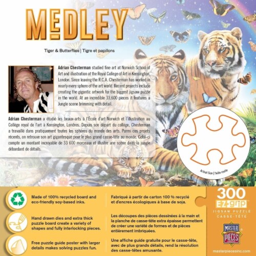 MasterPieces® Medley™ Tigers & Butterflies EZ Grip™ Puzzle Perspective: top