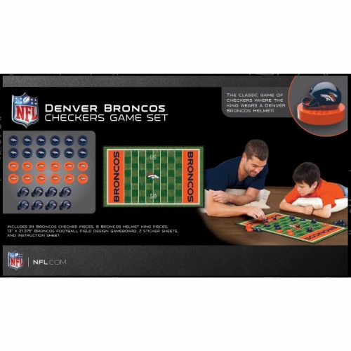 NFL® Denver Broncos Checkers Board Game Perspective: top