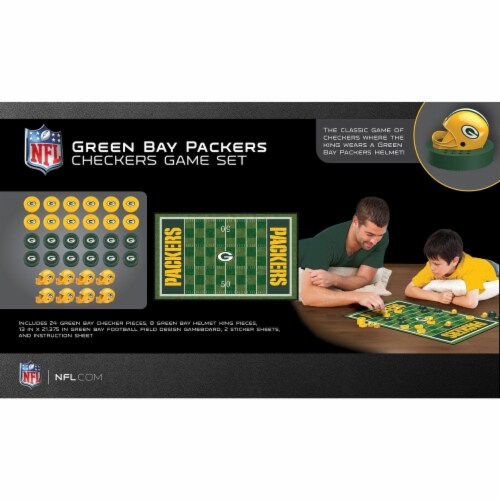 NFL® Green Bay Packers Checkers Board Game Perspective: top