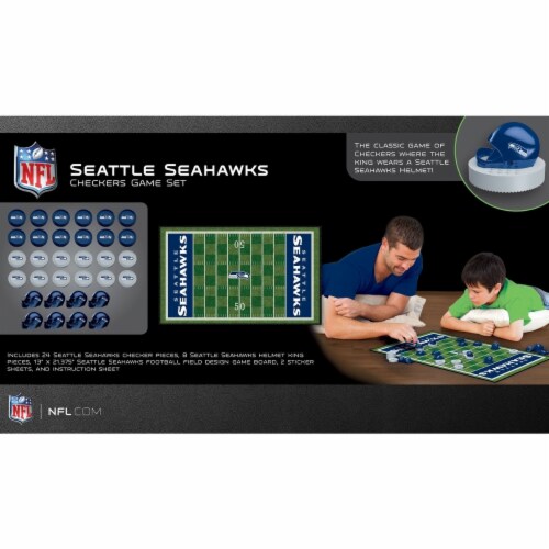 NFL Seattle Seahawks Checkers Board Game Perspective: top
