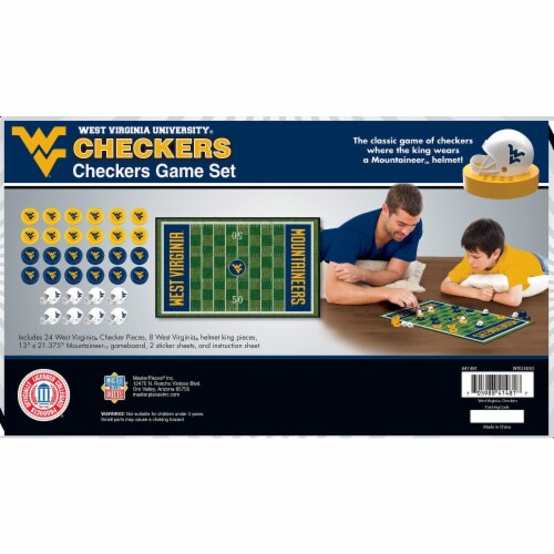 NCAA West Virginia University® Checkers Board Game Perspective: top