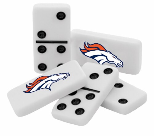 MasterPieces NFL Denver Broncos Double-Six Dominoes Perspective: top