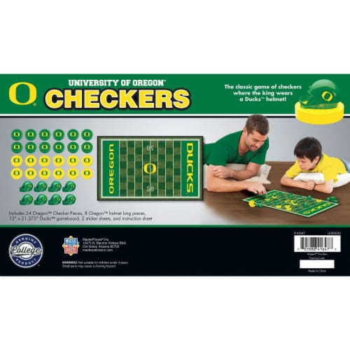 MasterPieces NCAA Univeristy of Oregon® Checkers Game Set Perspective: top
