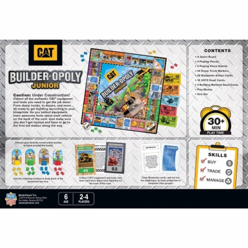 MasterPieces CAT Builder-opoly Junior Board Game Perspective: top
