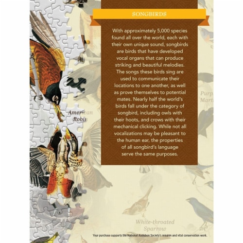 Audubon Songbird 1000 Piece Jigsaw Puzzle Perspective: top