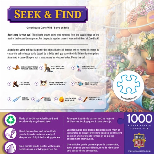 MasterPieces® Seek & Find™ Greenhouse Gone Wild Puzzle Perspective: top