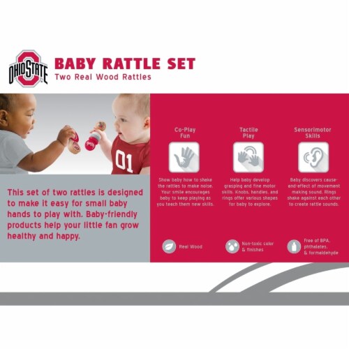 OSU 2PK Baby Rattle Perspective: top