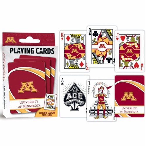 MasterPieces Officially Licensed NCAA Minnesota Golden Gophers Playing Cards - 54 Card Deck Perspective: top
