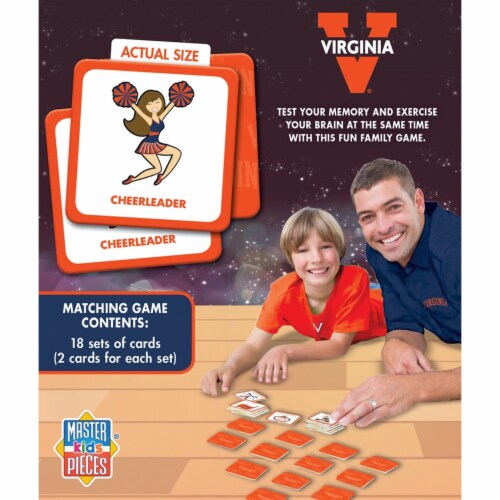 MasterPieces Sports Games - Virginia Cavaliers NCAA Matching Game - Game for Kids and Family Perspective: top