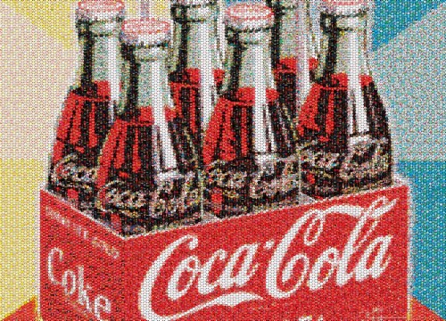 MasterPieces Coca-Cola® Mosaic Bottles Jigsaw Puzzle Perspective: top