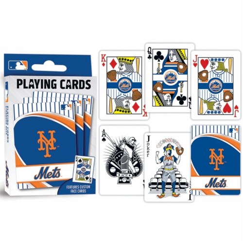 MasterPieces Officially Licensed MLB New York Mets Playing Cards - 54 Card Deck for Adults Perspective: top
