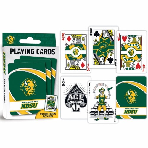 MasterPieces Officially Licensed NCAA North Dakota State Bison Playing Cards - 54 Card Deck Perspective: top