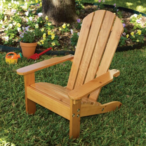 KidKraft Kids Outdoor Adirondack Chair - Honey Perspective: top