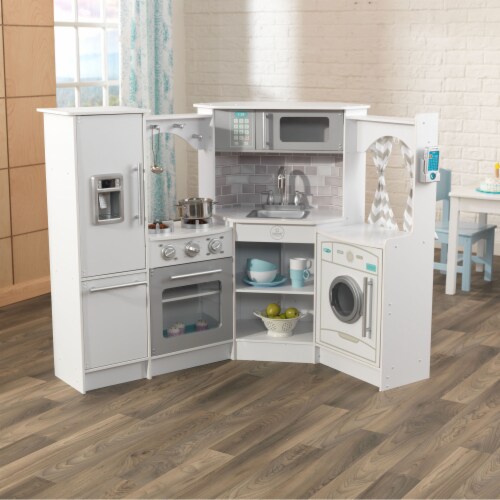 Kidkraft ultimate corner play kitchen sales with lights & sounds white
