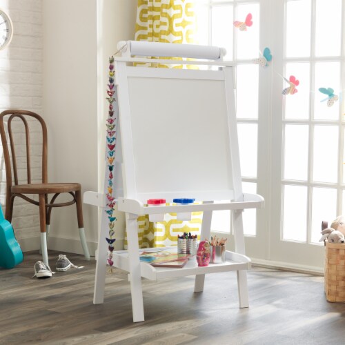 KidKraft Deluxe Wooden Easel - White Perspective: top