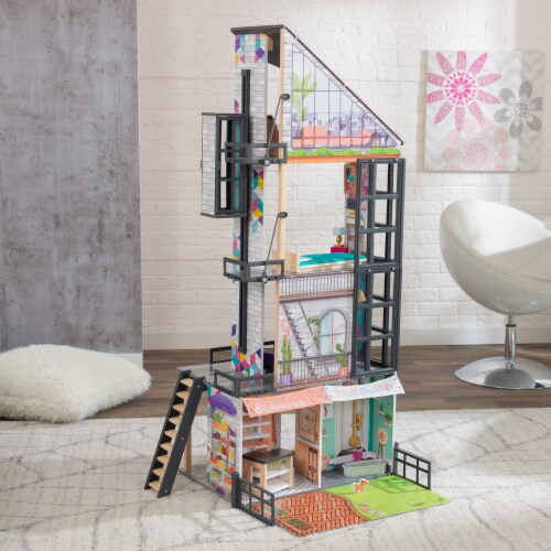 KidKraft Bianca City Life Dollhouse with EZ Kraft Assembly™ Perspective: top