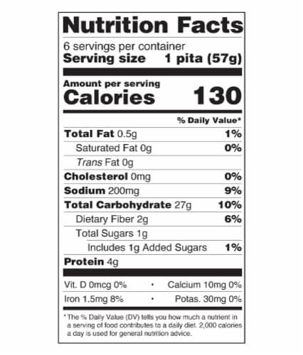 Traditional Pita 8-Packs of 6 Sheets (48 Sheets) Perspective: top