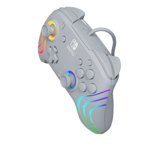 PDP Afterglow™ Wave Wired Controller: Grey for Nintendo Switch, Nintendo Switch - OLED Model Perspective: top