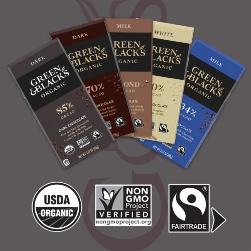 Green & Black's Organic 34% Cacao Milk Chocolate Bar Perspective: top