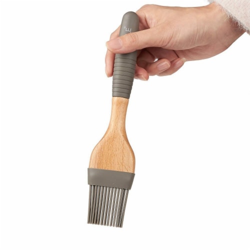 6 Pcs Kitchen Gadgets Set, Silicone Utensil with Beech Wood Handles, BPA Free Perspective: top