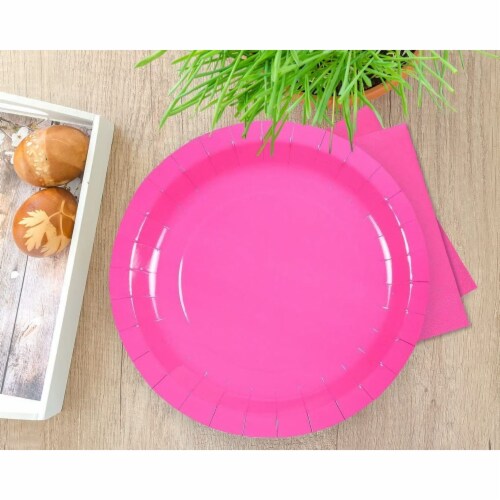 Hot pink cheap paper plates