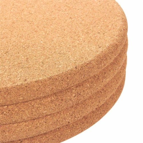 4-Pack Round Cork Trivet Set - Hot Pads for Hot Pots, Pans, 9 x 9 x 0.5 Inches Perspective: top