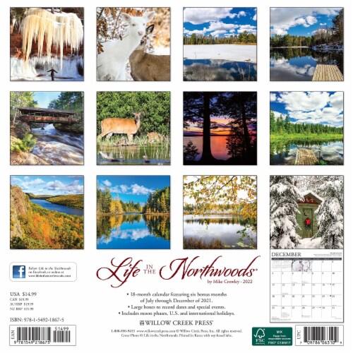 2022 Willow Creek Life in the Northwoods 12 x 12 Monthly Wall Calendar