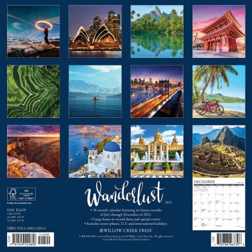 Wanderlust 2022 Wall Calendar, 1 Kroger