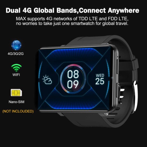 KOSPET MAX GPS Android Smartwatch with 4G LTE and 2.86 inch Touchscreen Black 1 Piece Harris Teeter