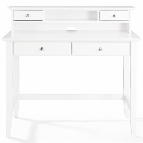 Campbell Writing Desk with Hutch in White Crosley 1 Smith s Food and Drug