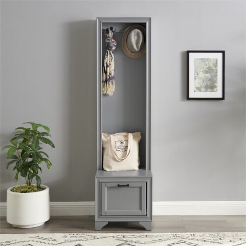 Crosley Tara Hall Tree in Distressed Gray Perspective: top