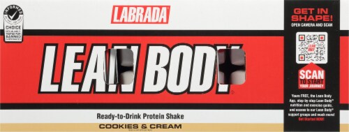 LaBrada Lean Body Cookies N Cream Protein Shake Perspective: top