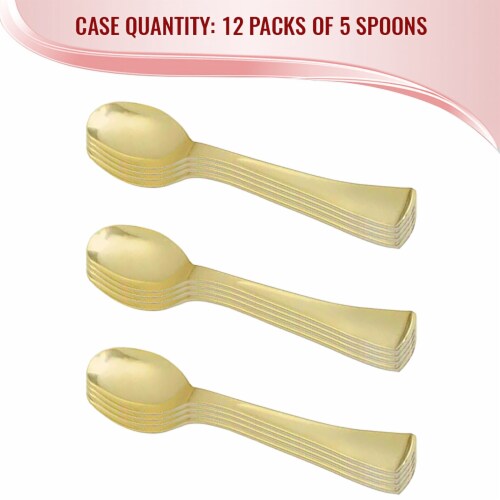 Gold Disposable Plastic Serving Spoons (60 Serving Spoons), 60 Serving ...