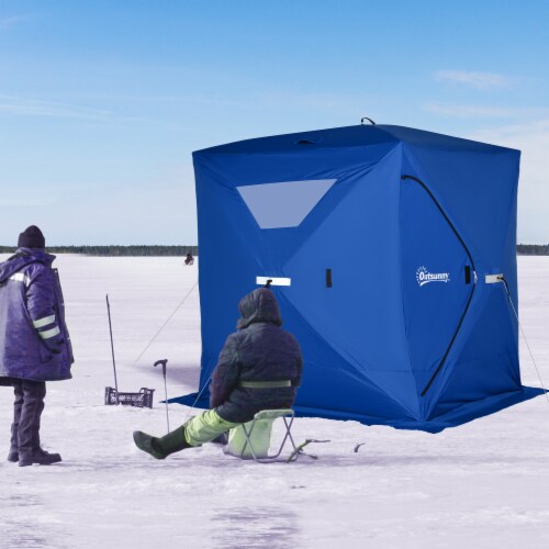 Outsunny 4 People Ice Fishing Shelter, Waterproof Oxford Fabric