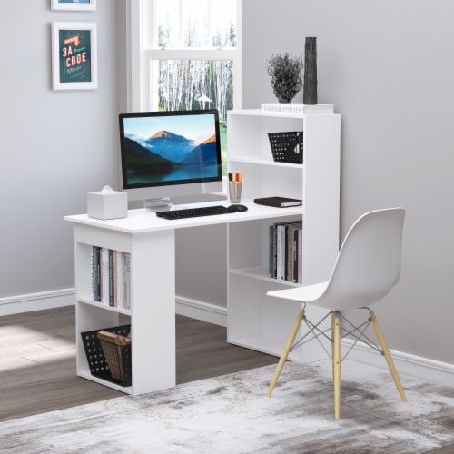 47 Modern Compact Small Space Computer Office Desk with Bookshelf Combo  Black, 1 Unit - Kroger