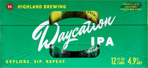 Highland Brewing Daycation IPA Beer Cans Perspective: top