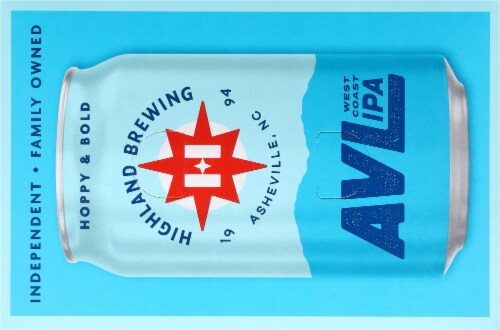 Highland Brewing AVL Tropical Juicy Citrus IPA Craft Beer Cans Perspective: top