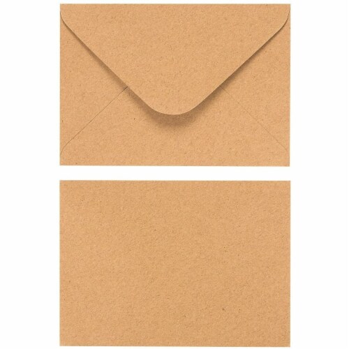100-Count A1 Kraft Paper Invitation Envelopes for Wedding, Party, 3 5/8 x 5 1/8 Perspective: top