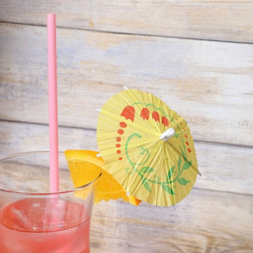 200-Pack Tropical Hawaiian Party Paper Cocktail Umbrella Parasols, Assorted Colors, 4 Inches Perspective: top