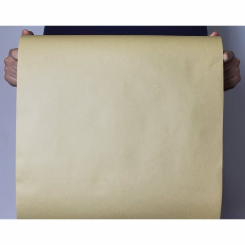Kraft Brown Wrapping Paper for Gifts, Packing, Table Covering (17.5 In x 100 Ft Roll) Perspective: top