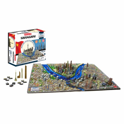4D Cityscape Shanghai China Time Puzzle Perspective: top